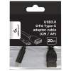 ADAPTER  TYPE-C MALE / USB3.0 FEMALE 20CM, CM/AF, CABLEXPERT, A-OTG-CMAF3-01