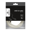 CABLE  TYPE-C / USB3.0, AM/CM, 3.0 M, CABLEXPERT, WHITE, CCP-USB3-AMCM-W-10