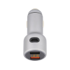 USB CAR CHARGER - TELLUR, CCY3 2XUSB (QC 3.0 + 2.4A), TYPE-C (2.4A), ALUMINIUM ALLOY, DISPLAYS VOLTAGE, WHITE  TLL151161