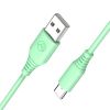 CABLE SILICONE TELLUR USB TO TYPE-C, 3A, 1M, GREEN