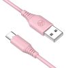 CABLE SILICONE TELLUR USB TO TYPE-C, 3A, 1M, PINK