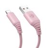CABLE SILICONE TELLUR USB TO LIGHTNING, 3A, 1M, PINK