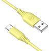 CABLE SILICONE TELLUR USB TO TYPE-C, 3A, 1M, YELLOW