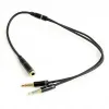 AUDIO ADAPTOR CABLEXPERT CCA-418M, 3.5MM 4-PIN (F) - 2X3.5MM 3-PIN (M), 0,2M, NEGRU