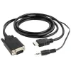 ВИДЕО КАБЕЛЬ CABLEXPERT A-HDMI-VGA-03-10, HDMI (M) - VGA D-SUB + 3.5 MM JACK, 3М, ЧЁРНЫЙ