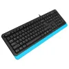 TASTATURA A4TECH FK10, CU FIR, NEGRU/ALBASTRU