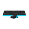 SET TASTATURA + MOUSE A4TECH F1010, CU FIR, NEGRU/ALBASTRU