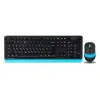 SET TASTATURA + MOUSE A4TECH F1010, CU FIR, NEGRU/ALBASTRU