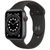УМНЫЕ ЧАСЫ APPLE WATCH SERIES 6 GPS + CELLULAR M09H3, 44ММ, КОРПУС ИЗ НЕРЖАВЕЮЩЕЙ СТАЛИ С ЧЕРНЫМ СПОРТИВНЫМ РЕМЕШКОМ
