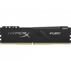 16GB DDR4-2666  Kingston HyperX FURY DDR4, PC21300, CL16, 1.2V, Auto-overclocking, Asymmetric BLACK heat spreader, Intel XMP Ready  HX426C16FB3/16