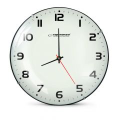 Clock Wall Esperanza SAN FRANCISCO  EHC018F White,  30 cm, plastic frame, Quiet movement, hook for easy installation, Power: 1x AA battery (not includ