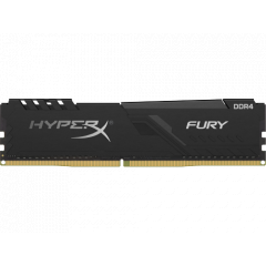 4GB DDR4-2666  Kingston HyperX FURY DDR4, PC21300, CL16, 1.2V, Auto-overclocking, Asymmetric BLACK heat spreader, Intel XMP Ready  HX426C16FB3/4