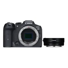 Aparat Foto Mirrorless Canon EOS R7 Body & Adapter EF-EOS R, Negru