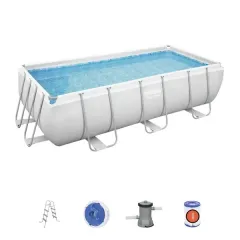 Piscina cu cadru metalic Bestway Power Steel, 6478L, Gri, 6942138986372