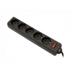 Prelungitor cu protectie Defender ES black 3m, 5 sockets