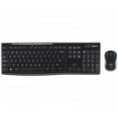 Logitech Wireless Combo MK270, Multimedia Keyboard & Mouse, 8-keys, Spill-resistant, Nano receiver, USB, Retail