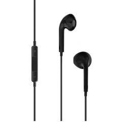 Casti in-ear, Urban, microfon, buton multitask pe fir, jack 3.5mm, lungime cablu 1.2m, Tellur Black  TLL162012