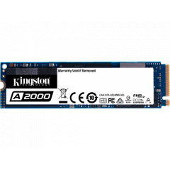 M.2 NVMe SSD 500GB  Kingston A2000,  PCIe3.0 x4 / NVMe1.3, M2 Type 2280 , Read: 2200 MB/s, Write: 2000 MB/s, Controller Phison E8, 3D NAND TLC,  SA200