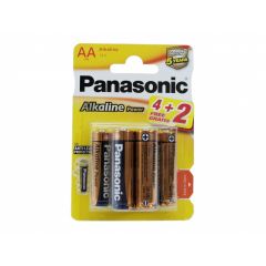 40958 Baterie Panasonic Alkaline Power, AA Blister x 4 + 2 GRATIS,  LR6REB/6B2F