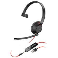 Casca Plantronics Call Center BLACKWIRE 5210, C5210 USB-A, WW (207577-01)