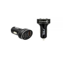 USB Car Charger - Tellur QC 3.0 (QC 3.0 + 2.4A + Type C), Black  TLL151051