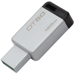 128Gb  USB3.1  Kingston DataTraveler 50 Silver/Black, Metal  (Read 110 MByte/s, Write 15 MByte/s) "DT50/128GB