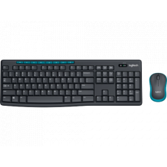 Logitech Wireless Combo MK275, Multimedia Keyboard & Mouse, 8-keys, Spill-resistant, Nano receiver, USB, Retail