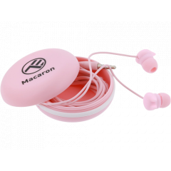 Casti in-ear, Macaron, with mic, wired, Jack 3.5 mm,16 ohm, 20Hz, 1.2 m, silicone, Tellur Pink  TLL162122