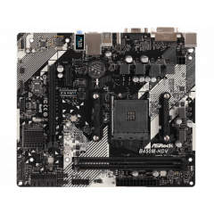 MB ASRock B450M-HDV R4.0, Socket AM4, AMD B450, CPU up 105W, Dual 2xDDR4-3200+, APU AMD graphics, VGA, DVI, HDMI, 4xSATA3, 1x Ultra M2, 1xPCIe 3.0 X16