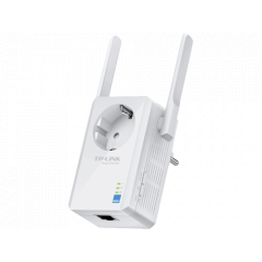 TP-LINK TL-WA860RE 300Mbps Wireless N Wall Plugged Range Extender with AC Passthrough, Qualcomm, 2T2R, 2.4GHz, 802.11b/g/n, Ranger Extender button, Ra