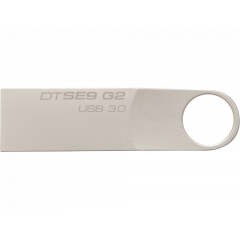 128GB  USB3.0  Kingston DataTraveler SE9 G2 Silver Metal  (Read 100 MByte/s, Write 15 MByte/s)  DTSE9G2/128GB