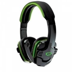 Headset Gaming Esperanza RAVEN EGH310G, Green, 2x mini jack 3.5mm, Drivers 40mm, Volume control, Cable length 2m, Weight 220g