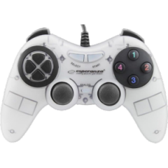 Gamepad Esperanza FIGHTER EGG105W  White, Vibration Game Pad, 16 buttons, 2 sticks, Ergonomic design, 2 modes (analog and digital), Soft sweat-resista