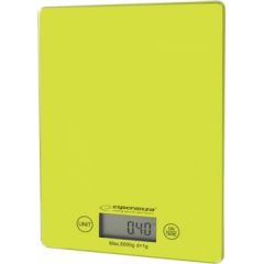 Kitchen Scale Esperanza LEMON EKS002G Green, Touch buttons, Maximum capacity: 5000g, Division: 1g, Four units of measure: g /lb/oz/kg, Tare Function,