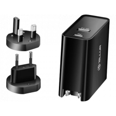 Universal Home Charger Tellur Powerful Duo 48W, 1 x Type-C (PD 3.0)  30W, 1 x USB QC3.0 18W, Input: 100/240V, Black  TLL151271