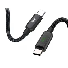 Кабель для зарядки и синхронизации XO NB-Q203B_c, USB Type-C/USB Type-C, 1м, Чёрный