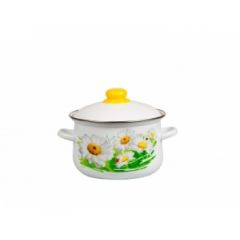 Кастрюля конич. 2L. Ромашки лето белая 1с45я-11