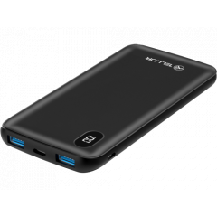 10000mAh Powerbank - Tellur PD100 Display, Output 18W: 1xType-C PD3.0, 2xUSB QC3.0, Input: 1x Type-C, 1x micro-USB, 230g, Black  TLL158231