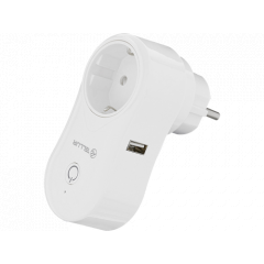 Priza WiFi, port USB 1A, 2400W, 10A, Tellur White  TLL331021