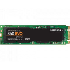 M.2  SSD 250GB  Samsung 860 EVO, SATA 6Gb/s, Read: 550 MB/s, Write: 520 MB/s, Controller Samsung MJX, 3D TLC (V-NAND)