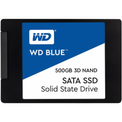 2.5" SSD 500GB  Western Digital Blue , SATA III, Read: 560 MB/s, Write: 530 MB/s, NAND TLC 3D, "WDS500G2B0A"