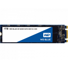 M.2  SSD 1.0TB  Western Digital Blue , SATA 6Gb/s, Type 2280 , Read: 560 MB/s, Write: 530 MB/s, 3D NAND TLC,"WDS100T2B0B"