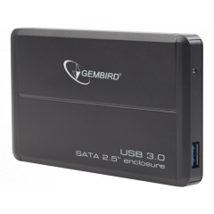 Gembird EE2-U3S-2, External enclosure for 2.5'' SATA HDD with USB3.0(5Gb/s) interface, Aluminium case, Black