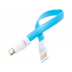 Cable USB - Micro USB, Braid, Nylon, 0.2m, Tellur Blue  TLL155071