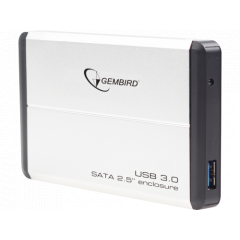 Gembird EE2-U3S-2-S, External enclosure for 2.5'' SATA HDD with USB3.0(5Gb/s) interface, Aluminium case, Silver