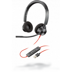 Headset Plantronics Stereo  BLACKWIRE C3320 USB-A, Noise-cancelling Microphone, Remote Call Control, Mic. Frequency Response 100 Hz–10 kHz, Output 20