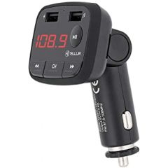 Car FM Transmitter, FMT-B1, Bluetooth, Display, MicroSD, 2 x USB max 3.4 A, microphone, Tellur Black  TLL622001