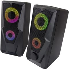 Speakers 2.0  Esperanza Baila EGS103, 6W (2 x 3W), LED Rainbow lighting, Volume control, built in amplifier, Power supply: 5V, They require: USB and m