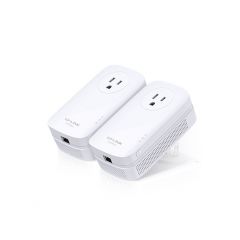 TP-LINK TL-PA8010P KIT AV1200GigabitPassthrough Powerline Starter Kit, 1200Mbps Powerline Datarate, Line-Neutral/Line-Ground 2*2 MIMO,1 GigabitEt