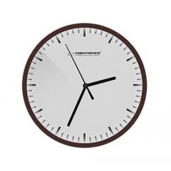 Clock Wall Esperanza BUDAPEST  EHC010K Black,  20 cm, plastic frame, Quiet movement, hook for easy installation, Power: 1x AA battery (not included)